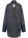 Moschino Double-breasted Coat In Grey