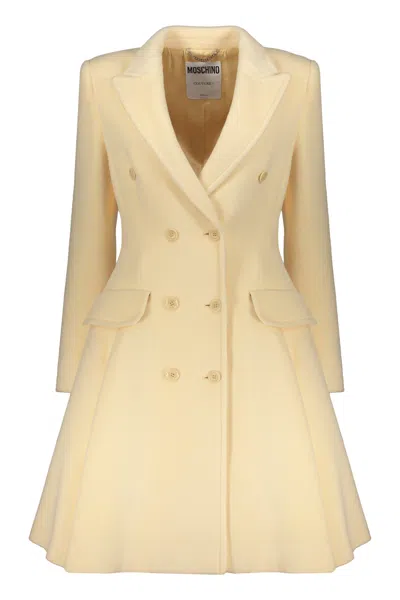 Moschino Double-breasted Coat In Brown