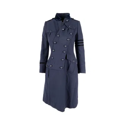 Moschino Double Breasted Coat With Panel - '10s In Blue