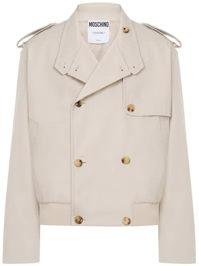 Moschino Double-breasted Jacket In White
