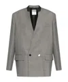 Moschino Oversized Double-breasted Wool Blazer In Gray