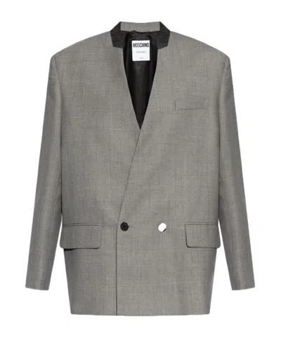 MOSCHINO MOSCHINO DOUBLE BREASTED LOOSE-FIT BLAZER