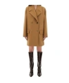 Moschino Lapel Sleeve Double-breasted Pocket Coat In Brown