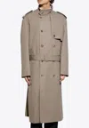 Moschino Double-breasted Loose-fit Coat In Gray