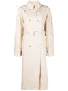 Moschino Double-breasted Trench Coat In Neutrals