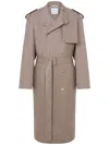 Moschino Gabardine Trench Coat Tailored Twist In Nude