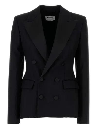 MOSCHINO DOUBLE-BREASTED WOOL BLAZER