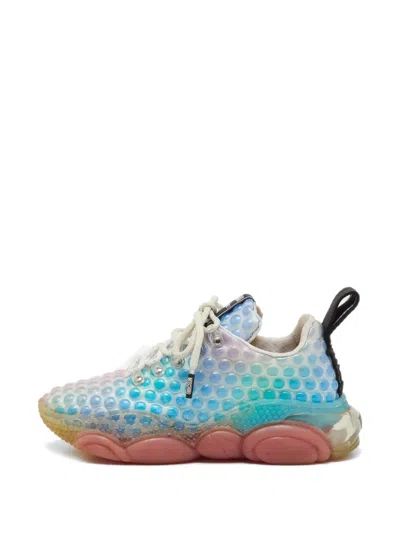 Pre-owned Moschino Double Bubble Lace-up Sneakers In White