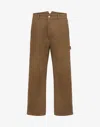 Moschino Straight-leg Tricot Pants With Utilitarian Details In Brown