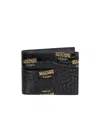 Moschino Embossed Bi-fold Wallet In Black