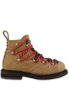 Moschino Double Lace-up Boots In Brown