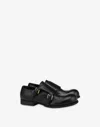 Moschino Double Monk Strap Loafers Cobbler In Black