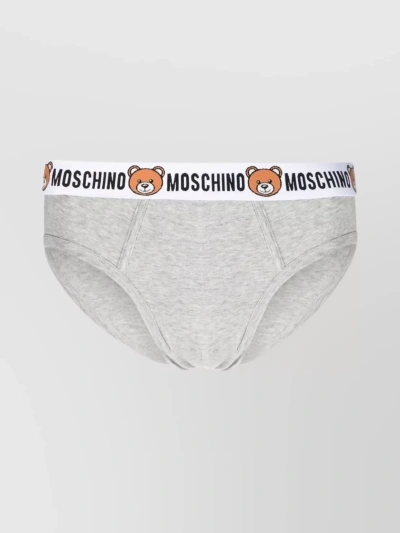Moschino Double Pack Slim Cut Underwear In Grey