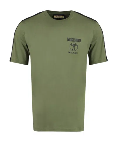 Moschino Double Question Mark Cotton T-shirt In Green