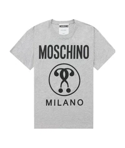MOSCHINO DOUBLE QUESTION MARK LOGO PRINTED T-SHIRT