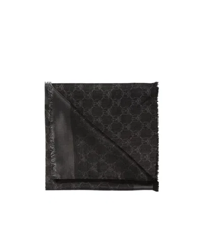 Moschino Double Question Mark Logo Scarf In Black