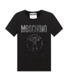 Moschino Double Question Mark Print T-shirt In Black