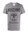 Moschino Double Question Mark Printed T-shirt In Gray