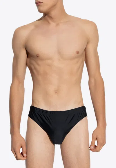Moschino Double Question Mark Swimming Briefs In Black