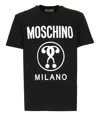 Moschino Black Double Question Mark Logo T-shirt In Black