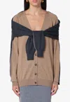 Moschino Virgin Wool Cardigan In Beige