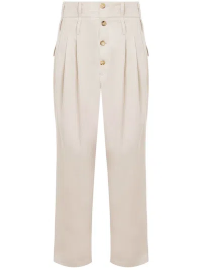 Moschino Double-waistband Trousers In Neutrals