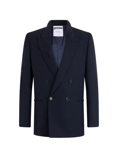Moschino Double-breasted Blazer In Blue