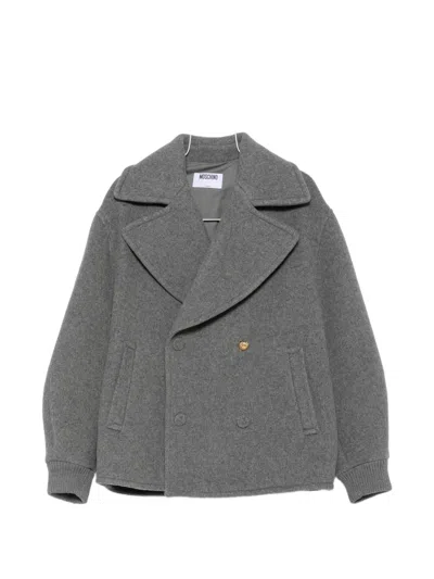 Moschino Double Breasted Wool Blend Casual Blazer In Multi