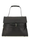Moschino Black Leather Top Handle Bag In Black