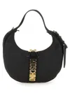 Moschino Crescent-shaped Handbag With Gold-tone Accents In Blue