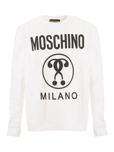 Moschino Dqm Logo Sweatshirt In White