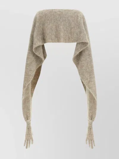 Moschino Draped Cape Gloves Attached In Gray