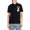 Moschino Drawn Teddy Bear Logo Polo Shirt In Black