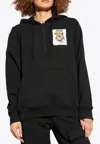 Moschino Cotton Jersey Hooded Sweatshirt In Black