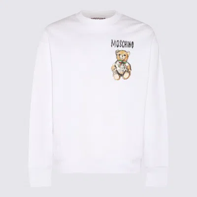 Moschino Teddy Bear-print Cotton Sweatshirt In White