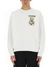 Moschino Couture Drawn Teddy Bear Sweatshirt In White
