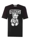 Moschino Crew Neck Graphic Print Short Sleeves In Negro