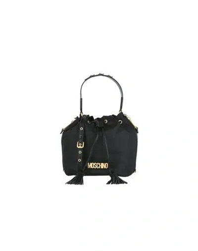 Moschino Drawstring Bucket Bag Woman Handbag Black Size - Nylon