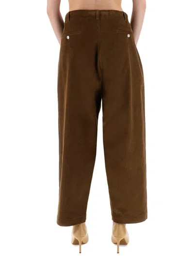 Moschino Drawstring Corduroy Trousers In Brown