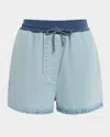 Moschino Jeans Light Denim Shorts In Blue