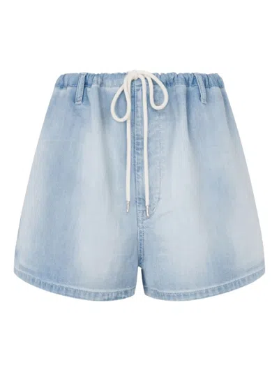 Moschino Drawstring-fastening Denim Shorts In Blue