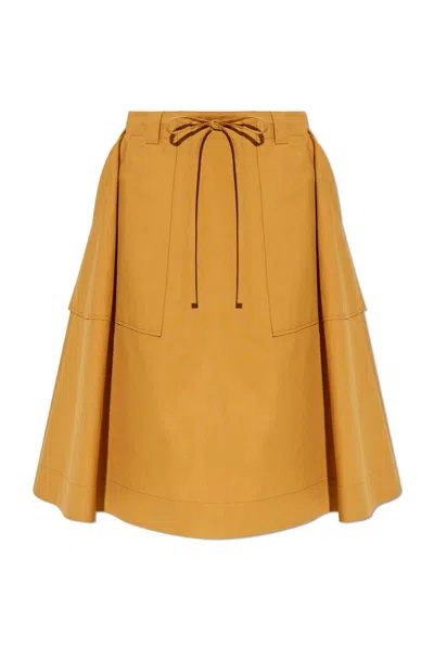 Moschino Flared Skirt In Orange