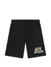 Moschino Drawstring Graphic Shorts In Black