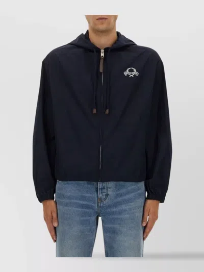 MOSCHINO DRAWSTRING HEM HOODED JACKET WITH ELASTICATED CUFFS