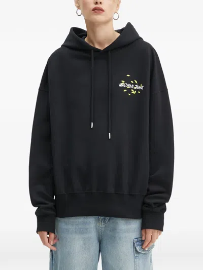 Moschino Drawstring Hoodie In Blue