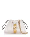 Moschino Drawstring Logo Shoulder Bag In White