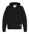 Moschino Drawstring Long-sleeved Hoodie In Black