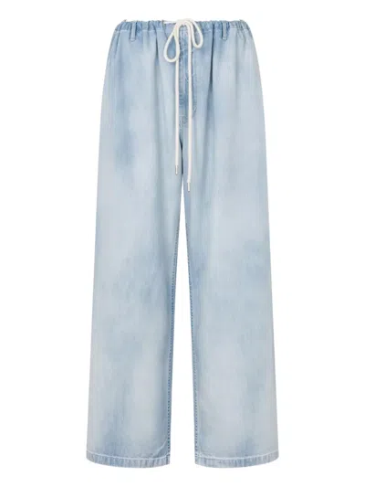 Moschino Drawstring Pocket Jeans In Blue