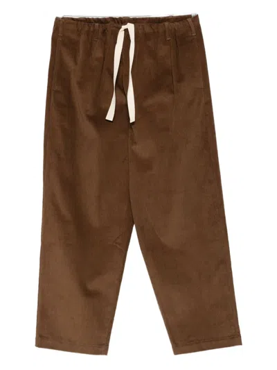 Moschino Drawstring-waist Corduroy Trousers In Brown