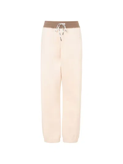 Moschino Drawstring-waist Logo-patch Track Pants In White